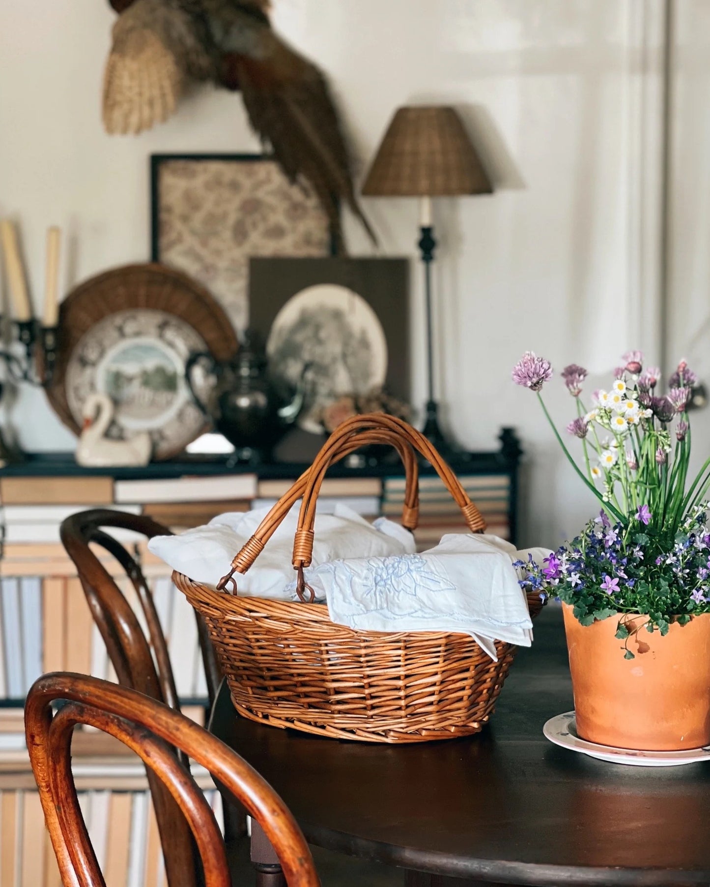 Vintage Two Handle Small Laundry Basket