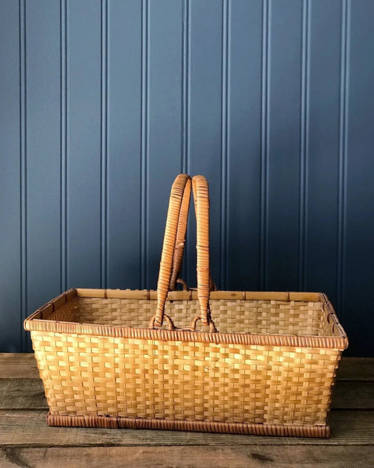 Vintage Lightweight Square Basket with Handles