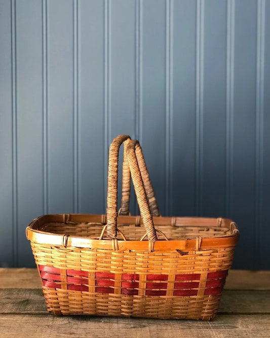 Vintage Two Handle Multicolor Basket