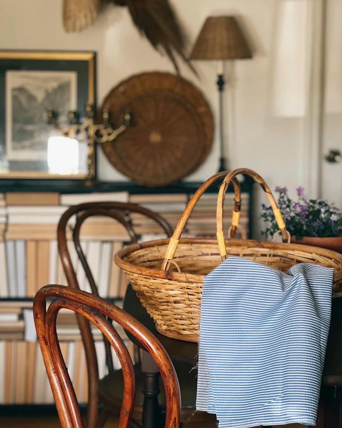 Vintage Bamboo Basket