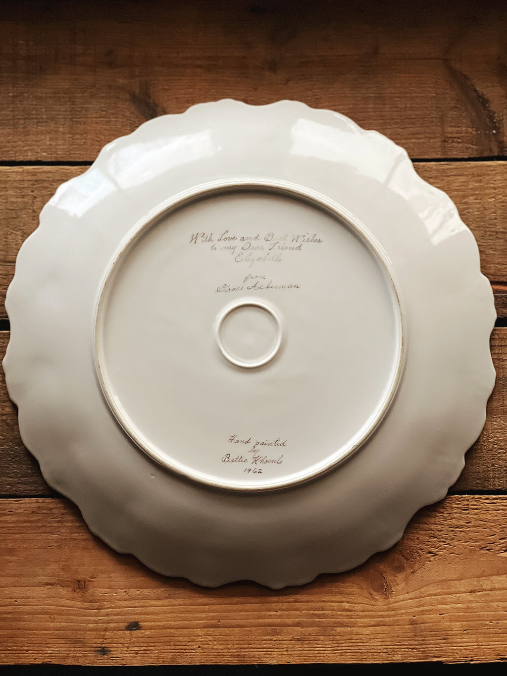 Vintage Hand Painted Cake Platter