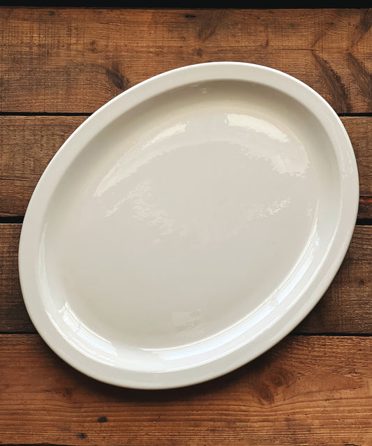 white Buffalo China oval serving platter