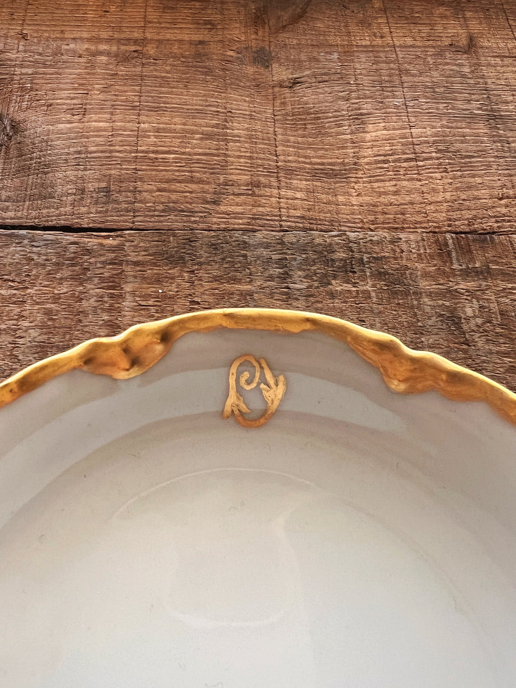 Vintage Haviland Limoges Ranson Monogram Berry Bowl