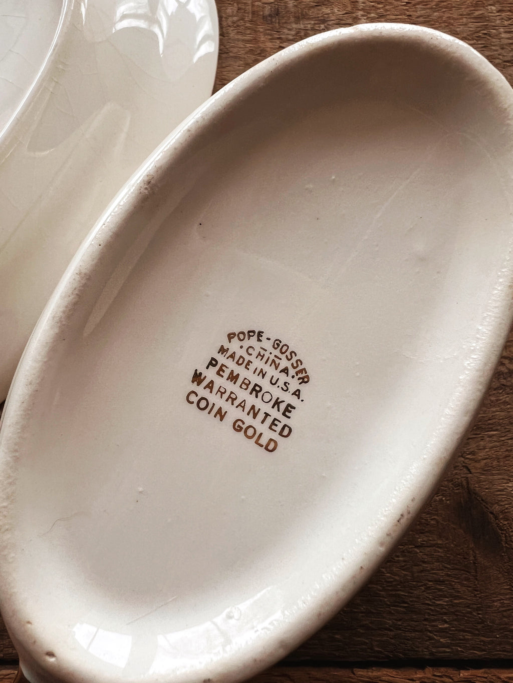 Vintage Pope Gosser Pembroke Gravy Boat with Under Plate