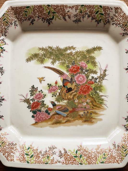 Decorative Square Vintage Porcelain Plate