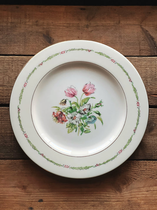 Vintage Theodore Haviland New York Garden Flower Dinner Plate