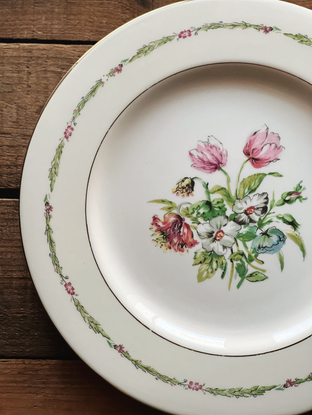 Vintage Theodore Haviland New York Garden Flower Dinner Plate