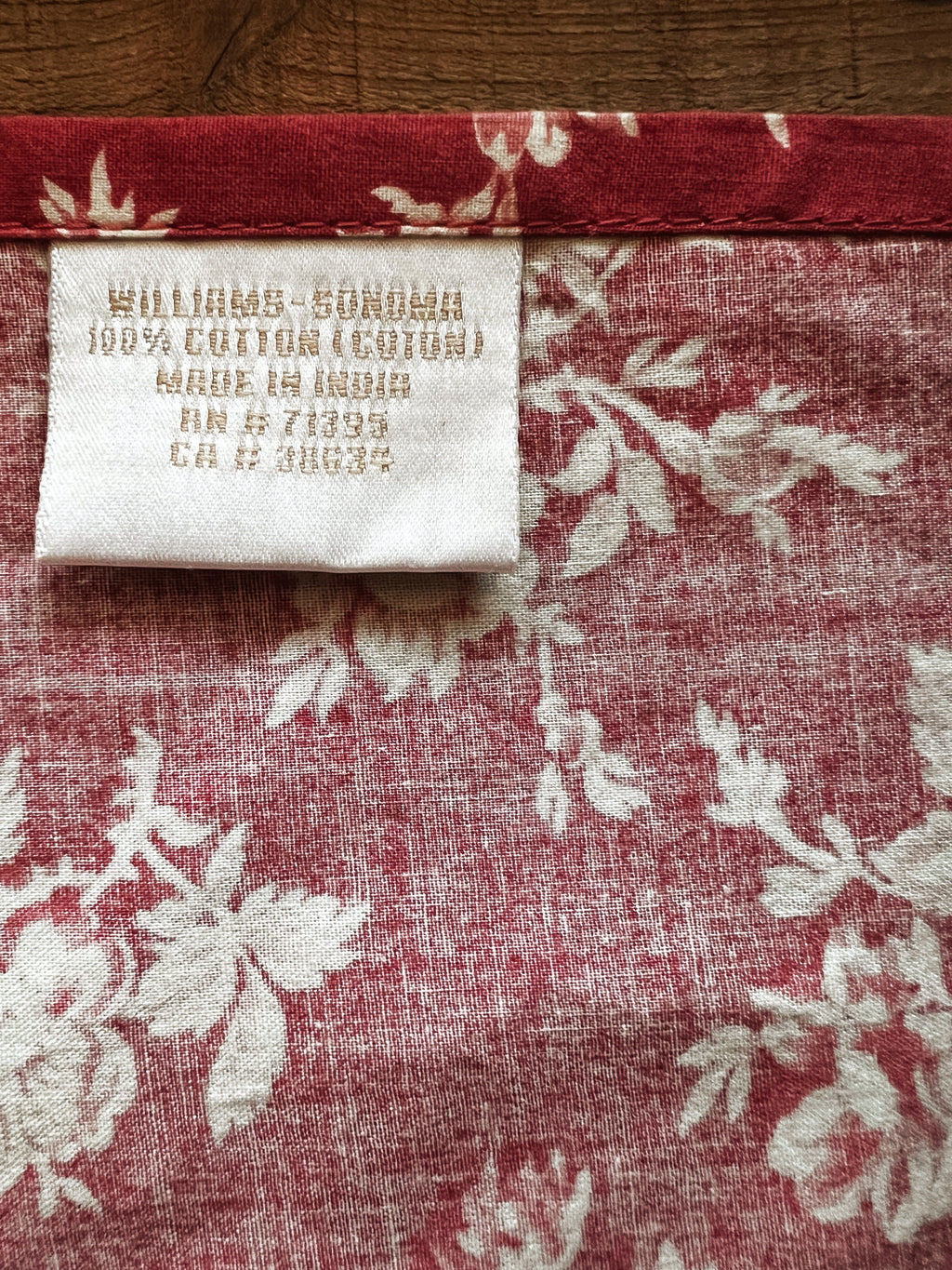 Set of 4 Williams Sonoma Red Chintz Floral Napkins