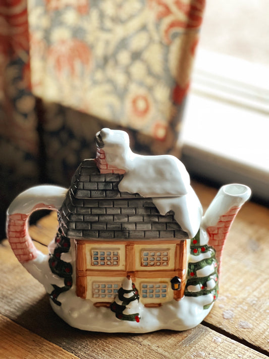 Vintage Ceramic Christmas Teapot