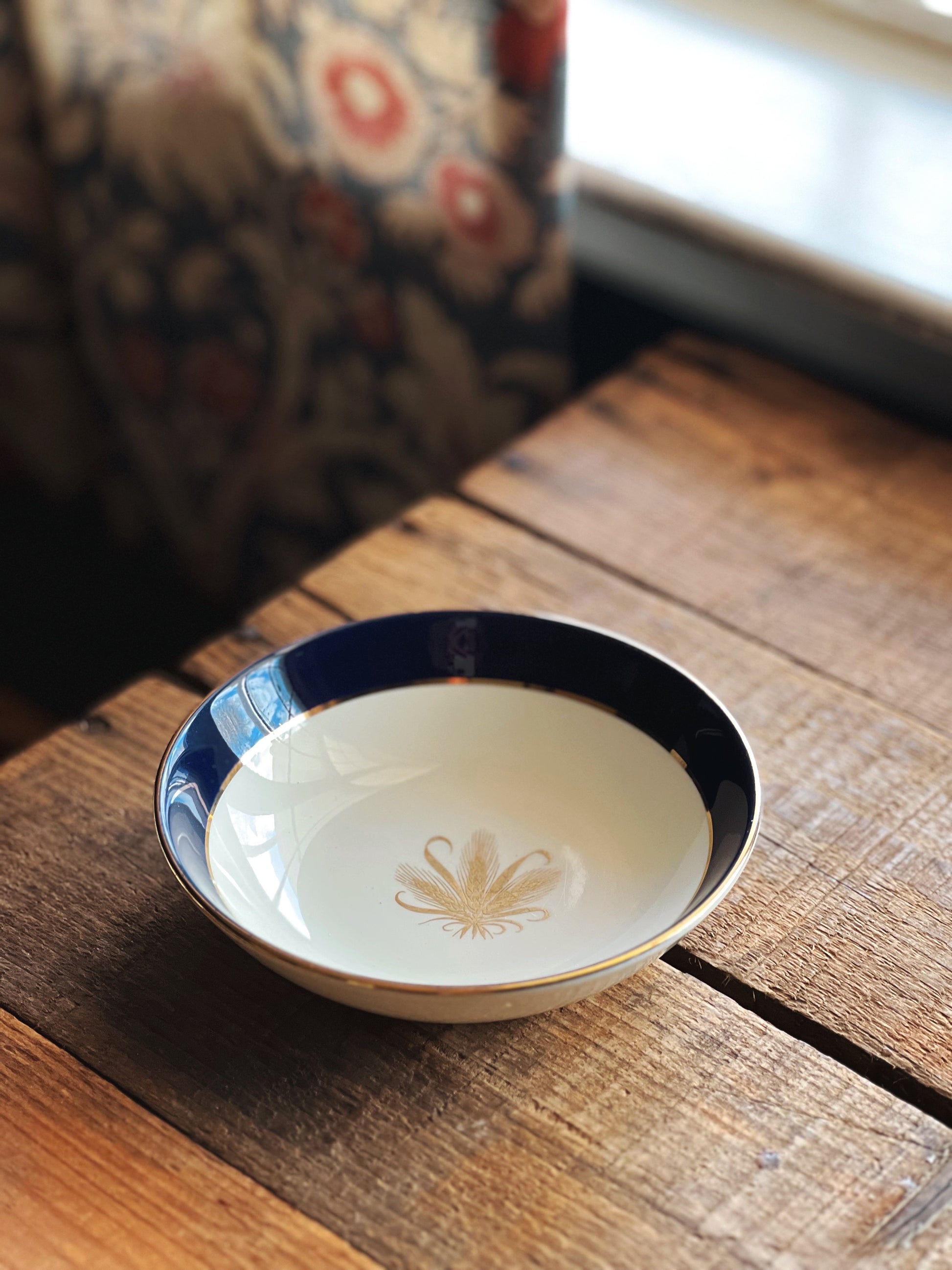 navy rim berry bowls