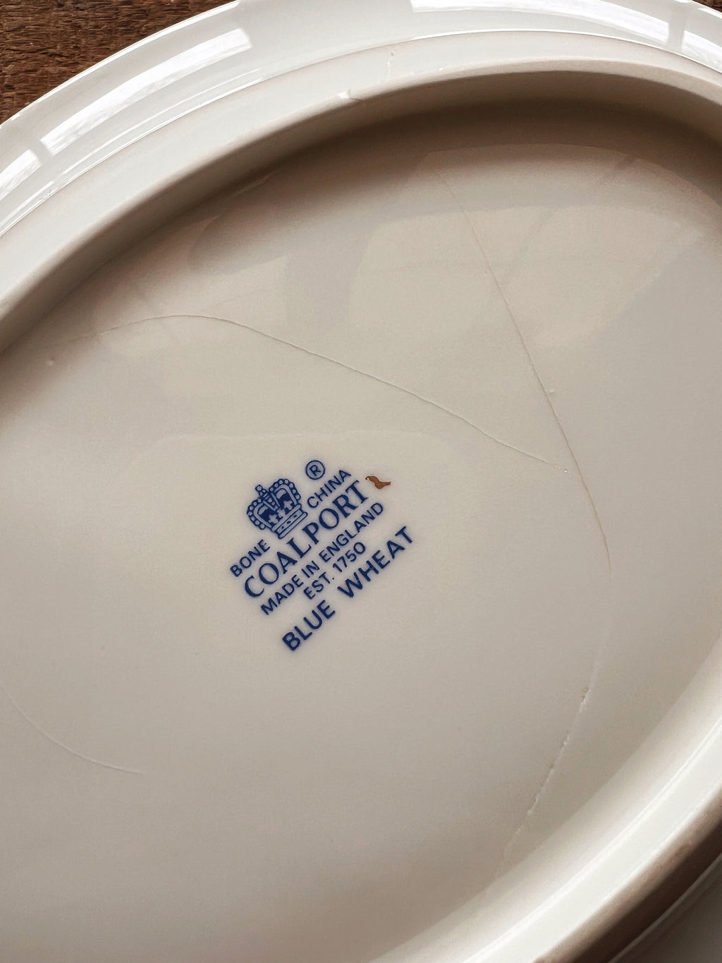 Vintage Coalport Blue Wheat Oval Vegetable Bowl