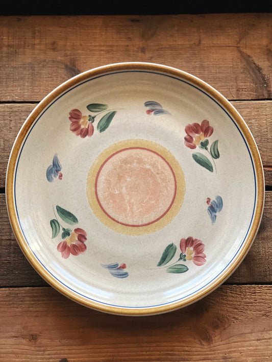 multicolor floral stoneware dinner plate