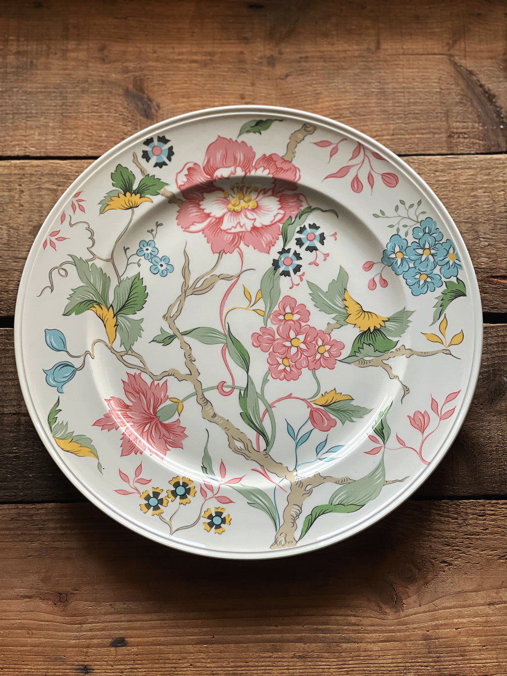 multi color floral dinner plate