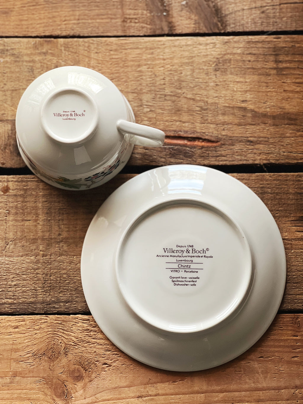 Vintage Villeroy & Boch Chintz Teacup & Saucer Set