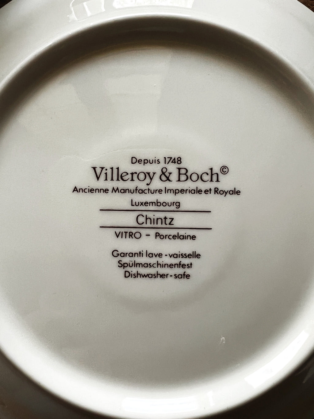 Vintage Villeroy & Boch Chintz Teacup & Saucer Set