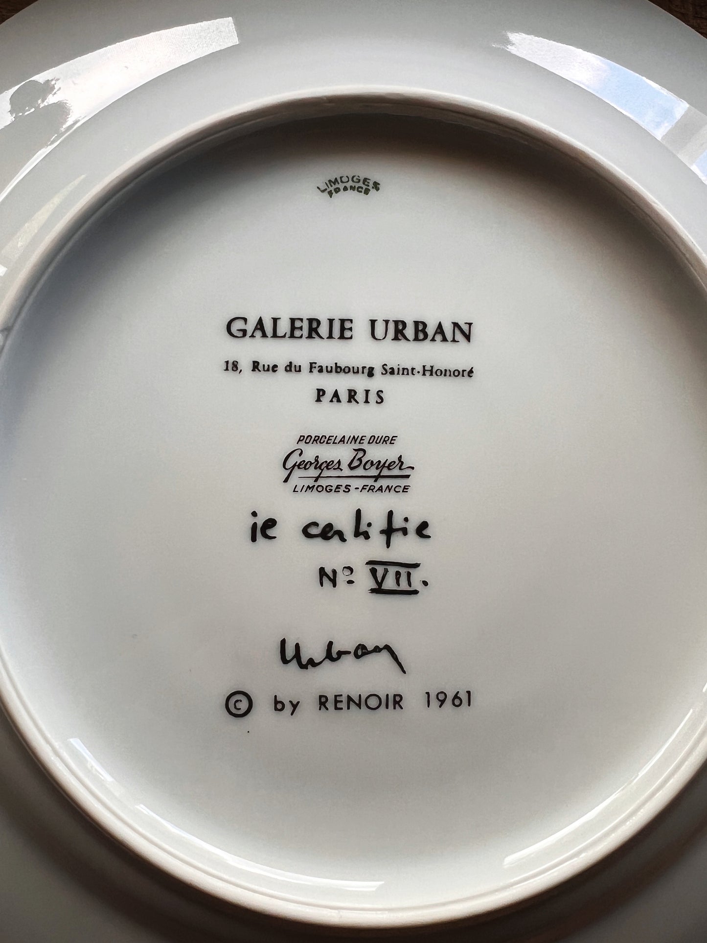 Vintage Galerie Urban Georges Boyer Renoir Dinner Plate