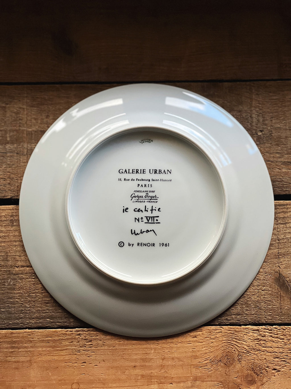 Georges Boyer Limoges France Renoir backstamp vintage porcelain plate