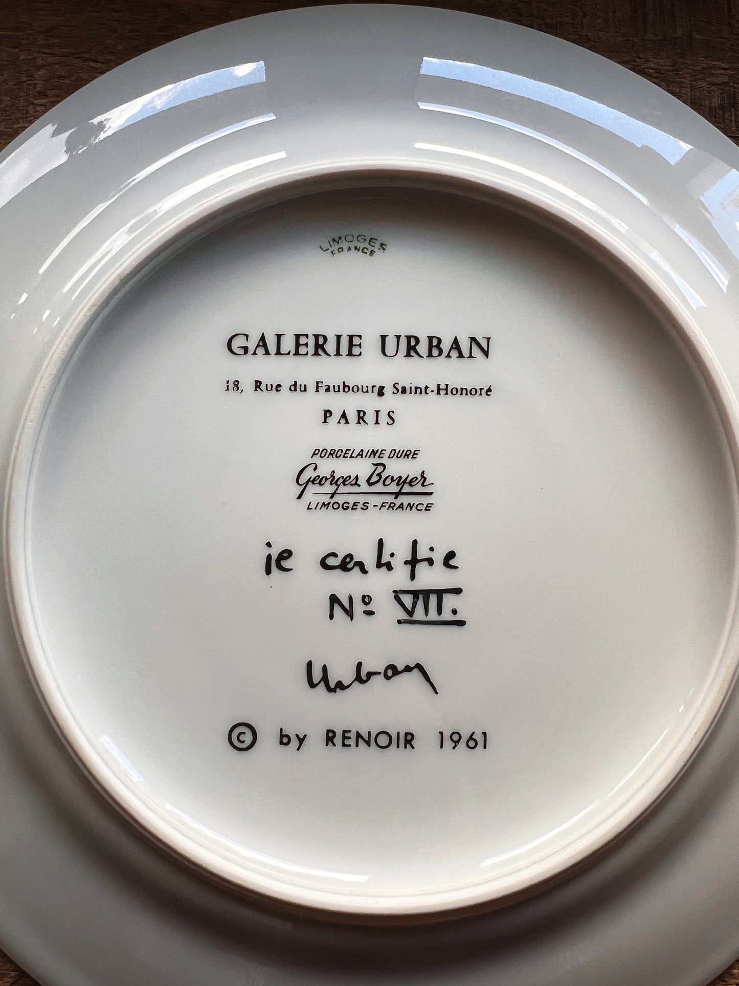 Vintage Galerie Urban Georges Boyer Renoir Dessert Plate