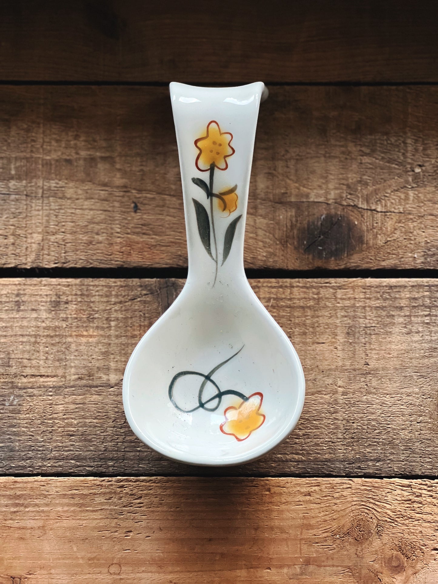 hand painted ceramic spoon rest