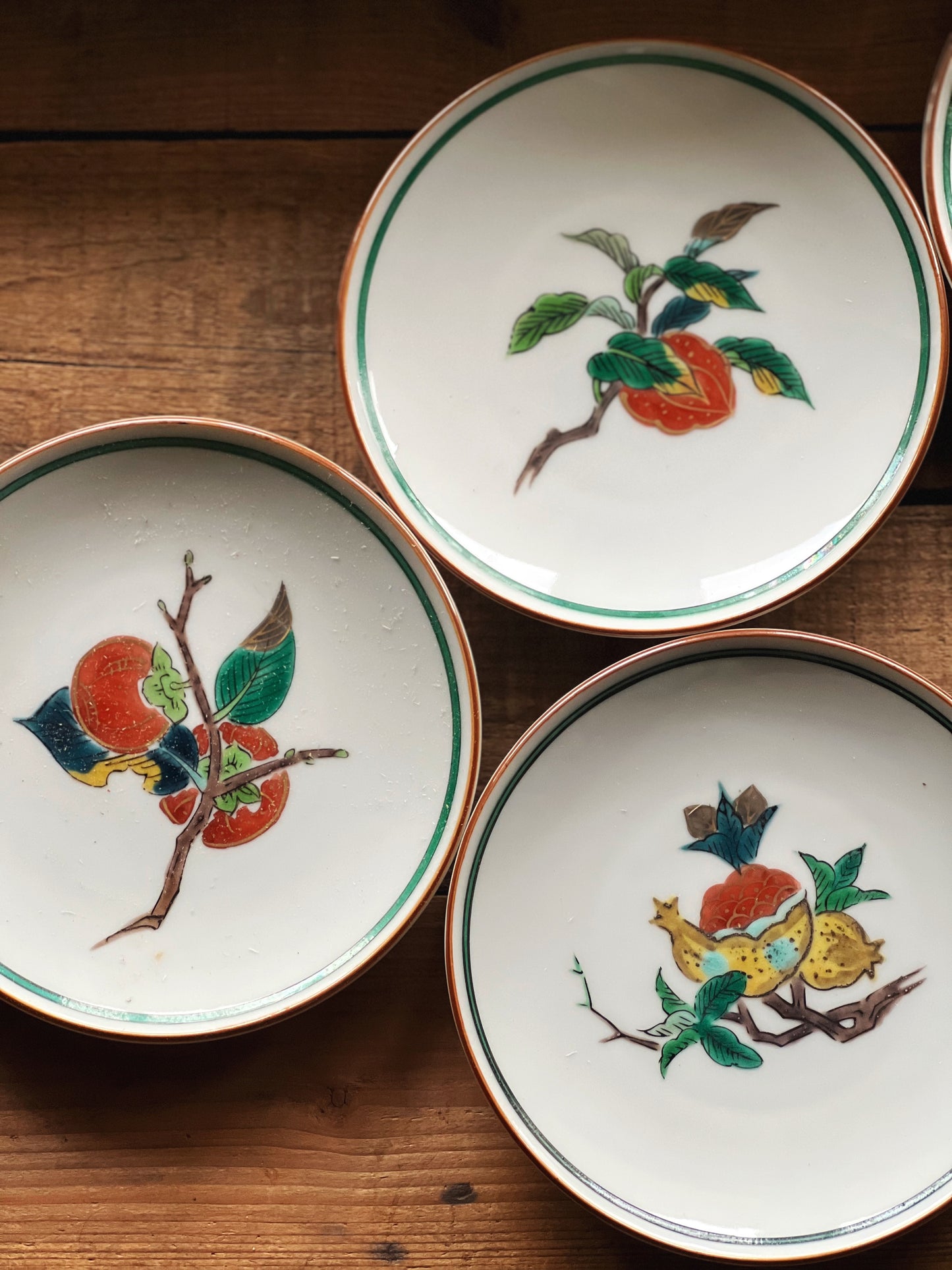 Set of 5 Hand Painted Vintage Dessert Plates Made in Japan