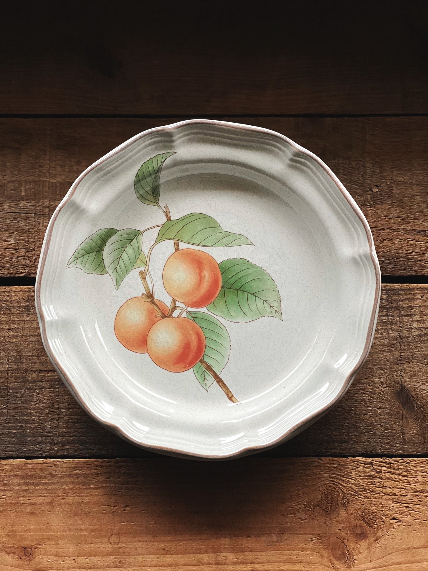 fruit pattern stoneware salad plate