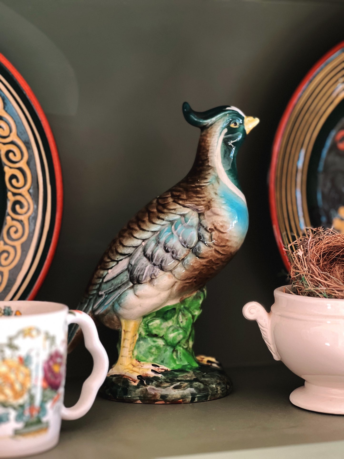 Vintage Bisque Quail Figurine