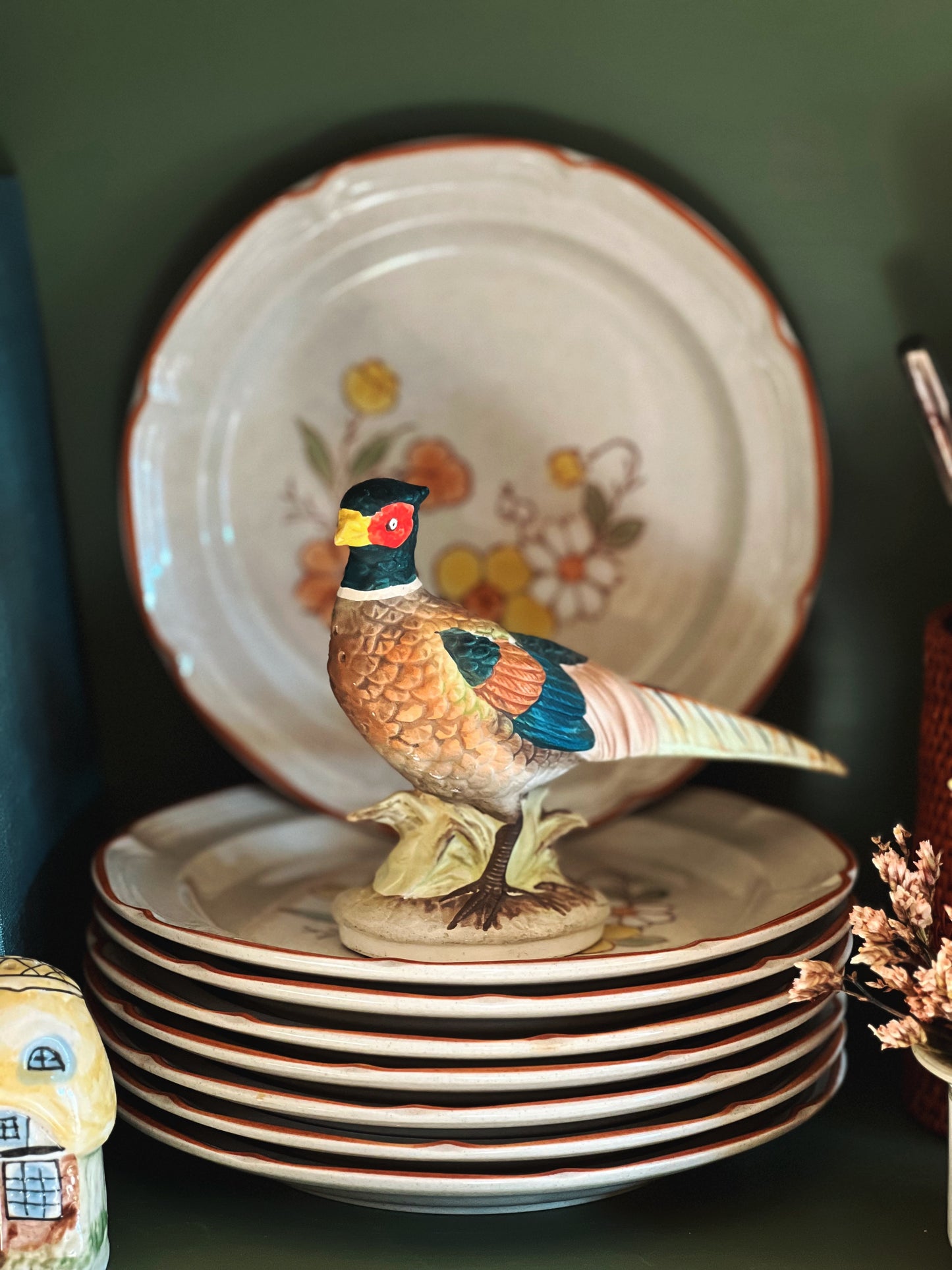 Small Vintage Bisque Pheasant