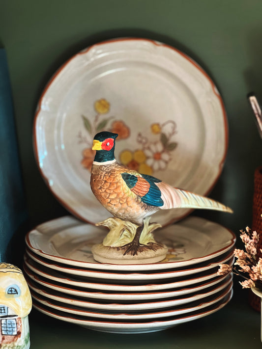 Small Vintage Bisque Pheasant