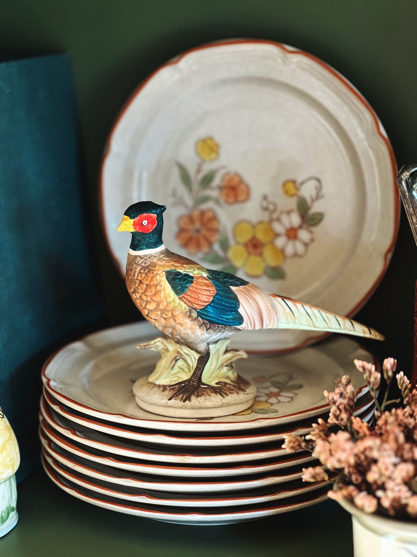 Small Vintage Bisque Pheasant