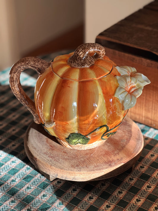 vintage pumpkin teapot