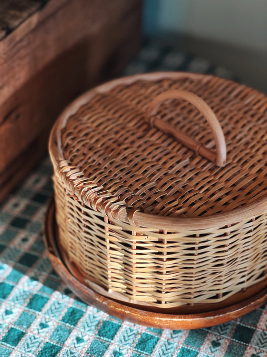 Vintage Woven Covered Serving Platter