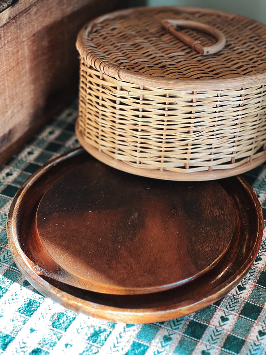 Vintage Woven Covered Serving Platter