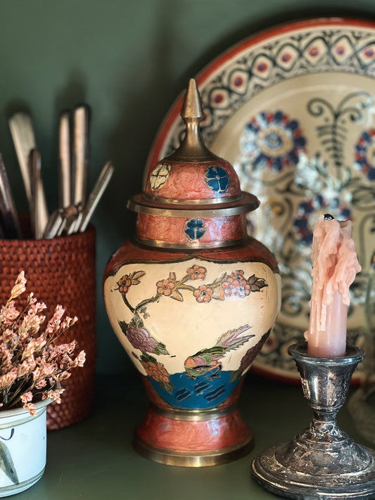 brass cloisonne ginger jar