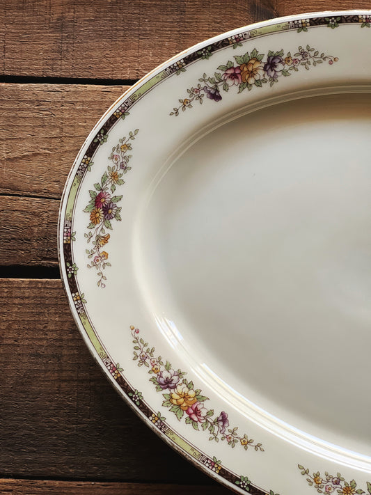 Vintage Heinrich & Co Bavaria Floral Oval Platter