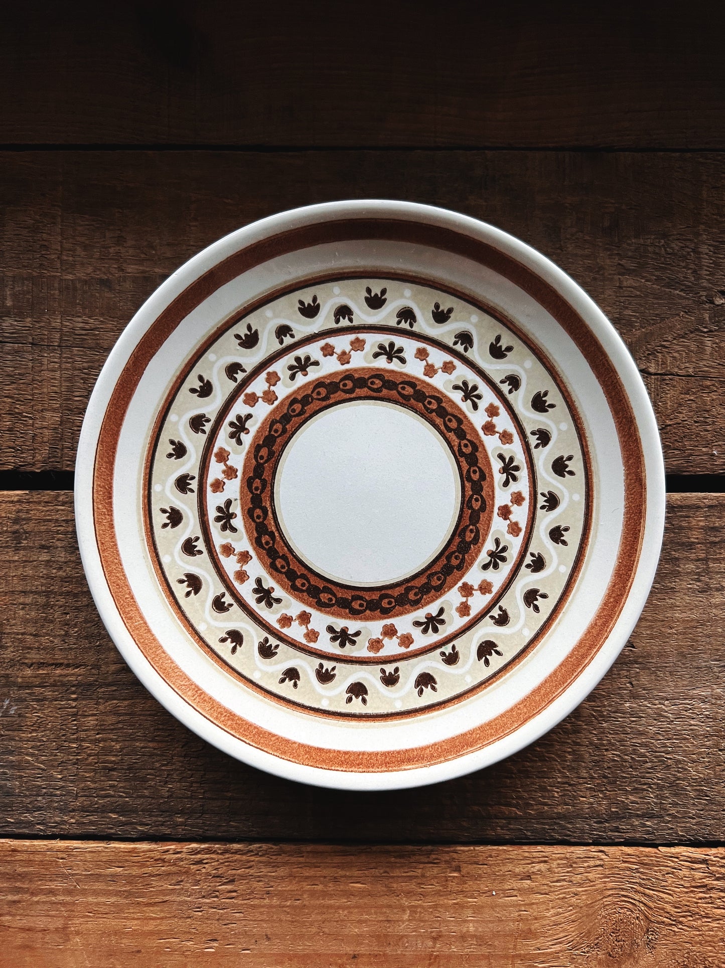 vintage brown dessert plate