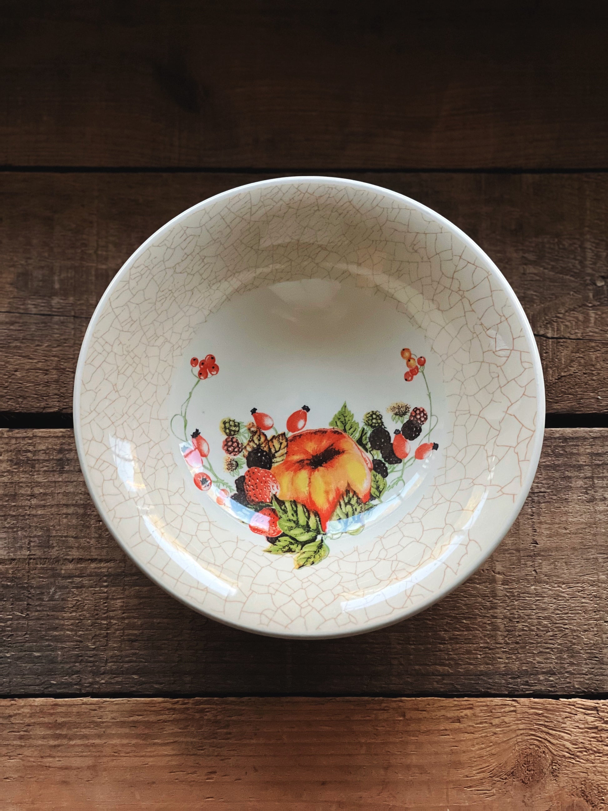 vintage harvest pattern cereal bowl