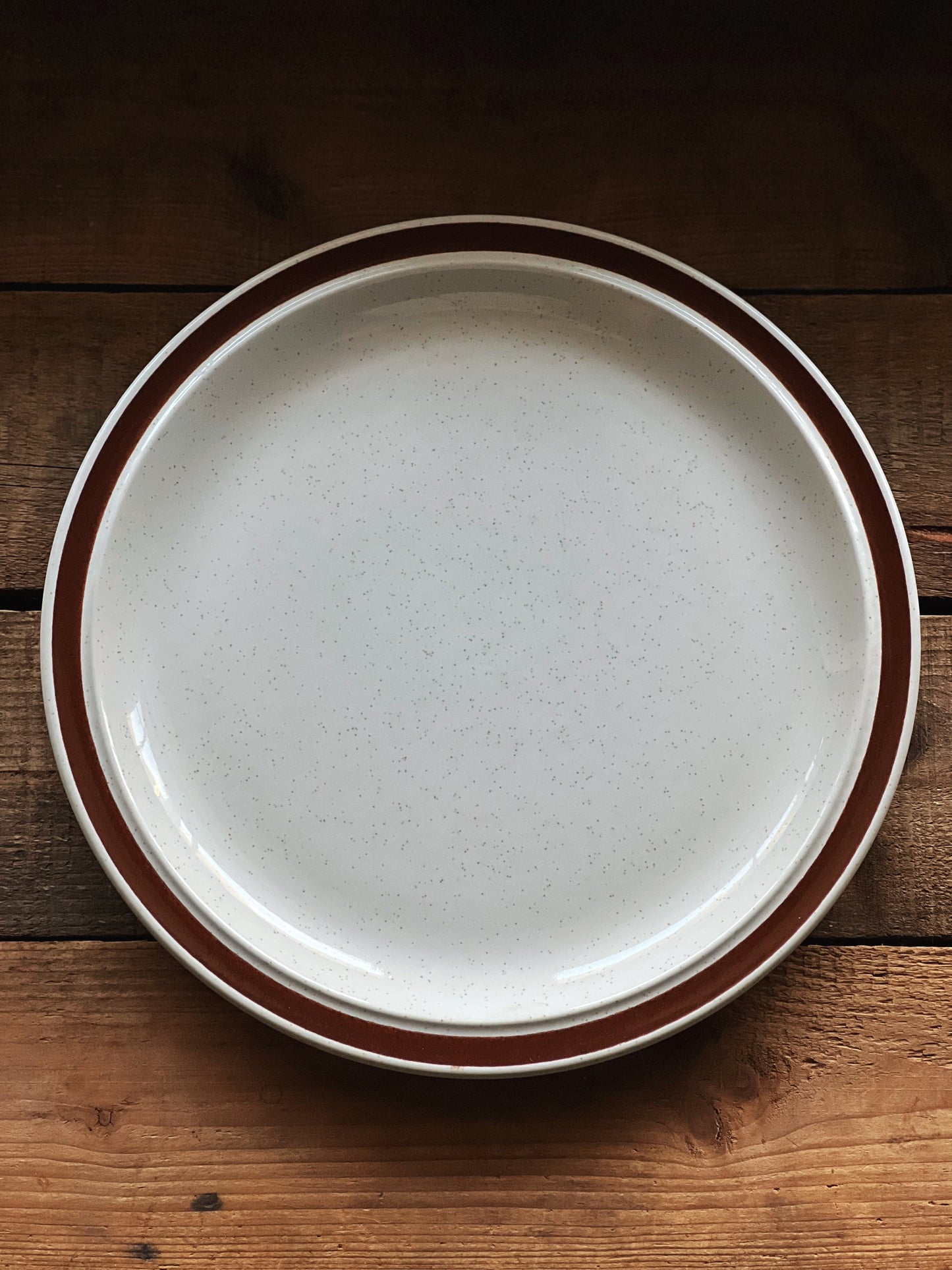 brown stoneware dinner plate