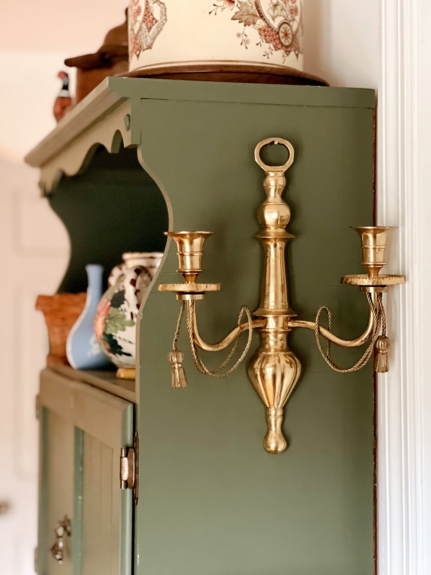 Vintage Two Arm Brass Candle Sconce