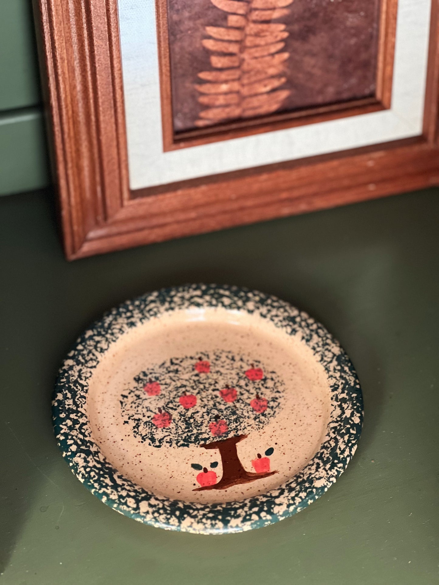 Vintage Three Rivers Pottery Apple Tree Plate