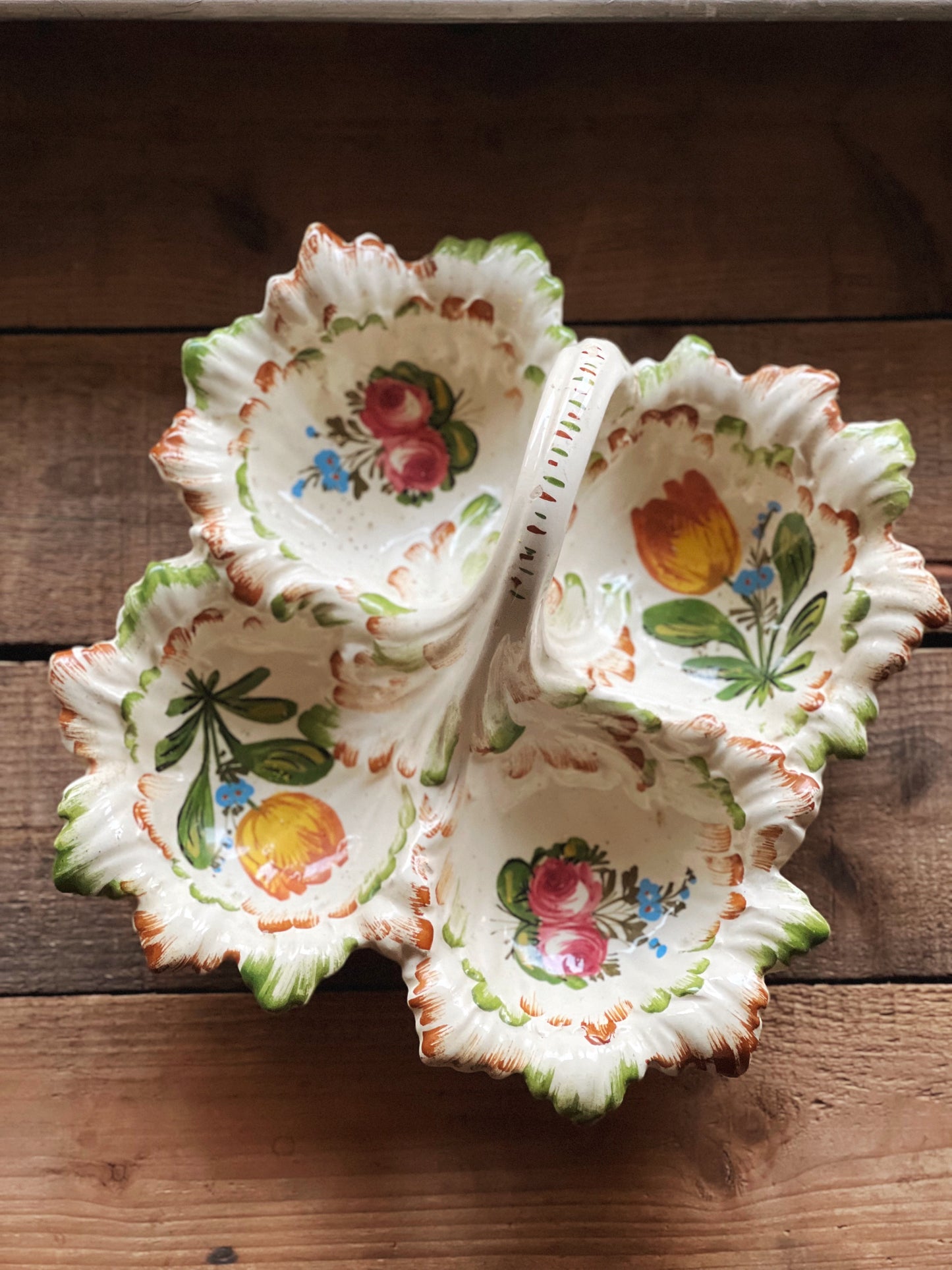 Hand Painted Vintage Serving Platter Made In Italy