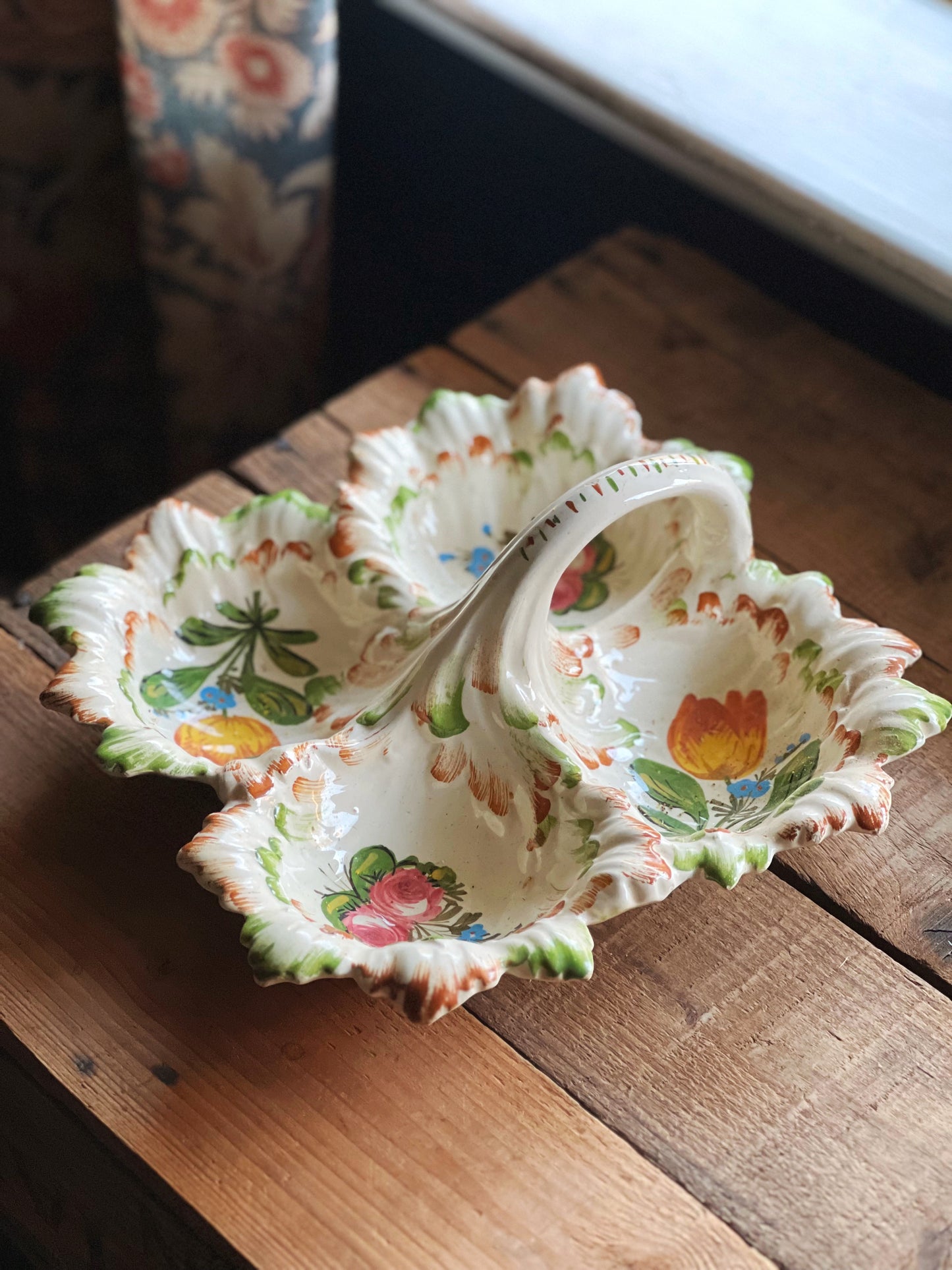 hand painted square serving tray from Italy