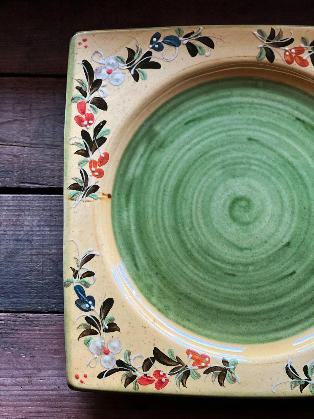Vintage BDA France Hand Painted Square Platter/Plate