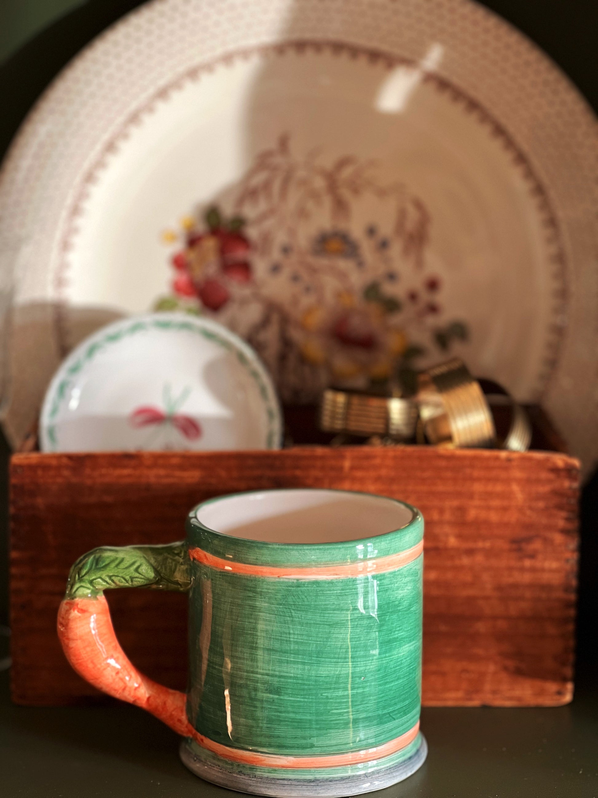 Hand Painted Vintage Ceramic Carrot Mug