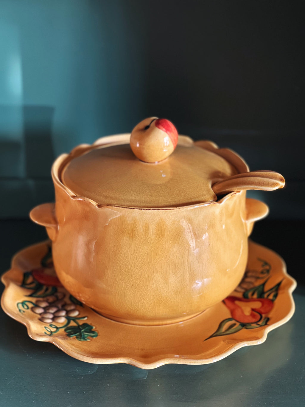 Hand Painted Vintage Fruit Tureen California