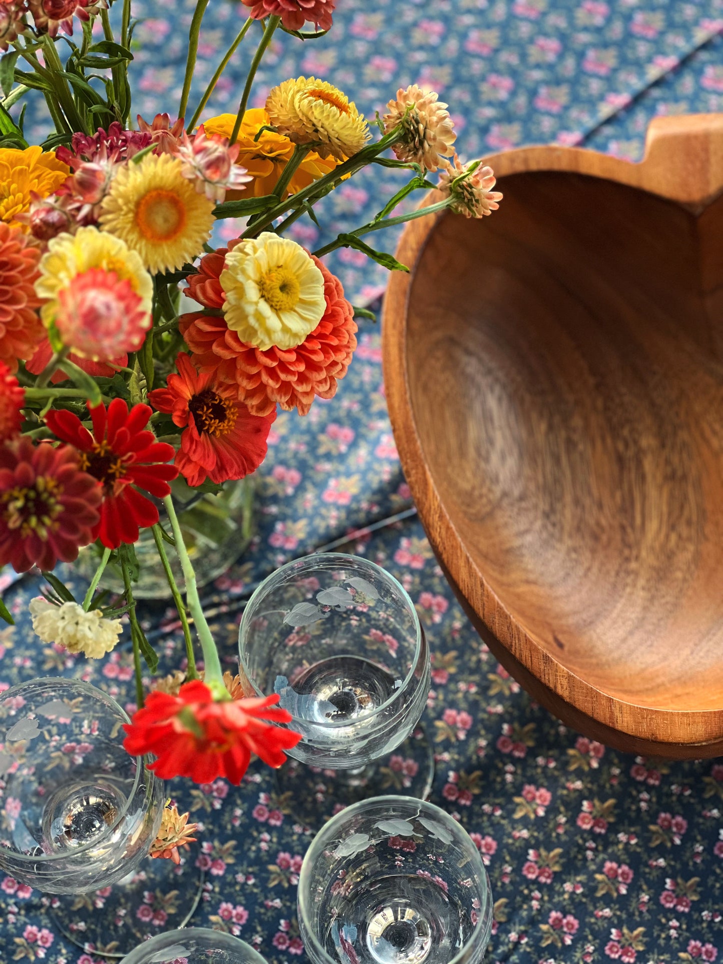 wooden salad bowl shaped like an apple