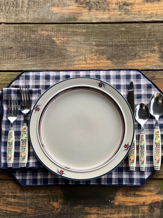 Set of 5 Vintage Plaid Placemats