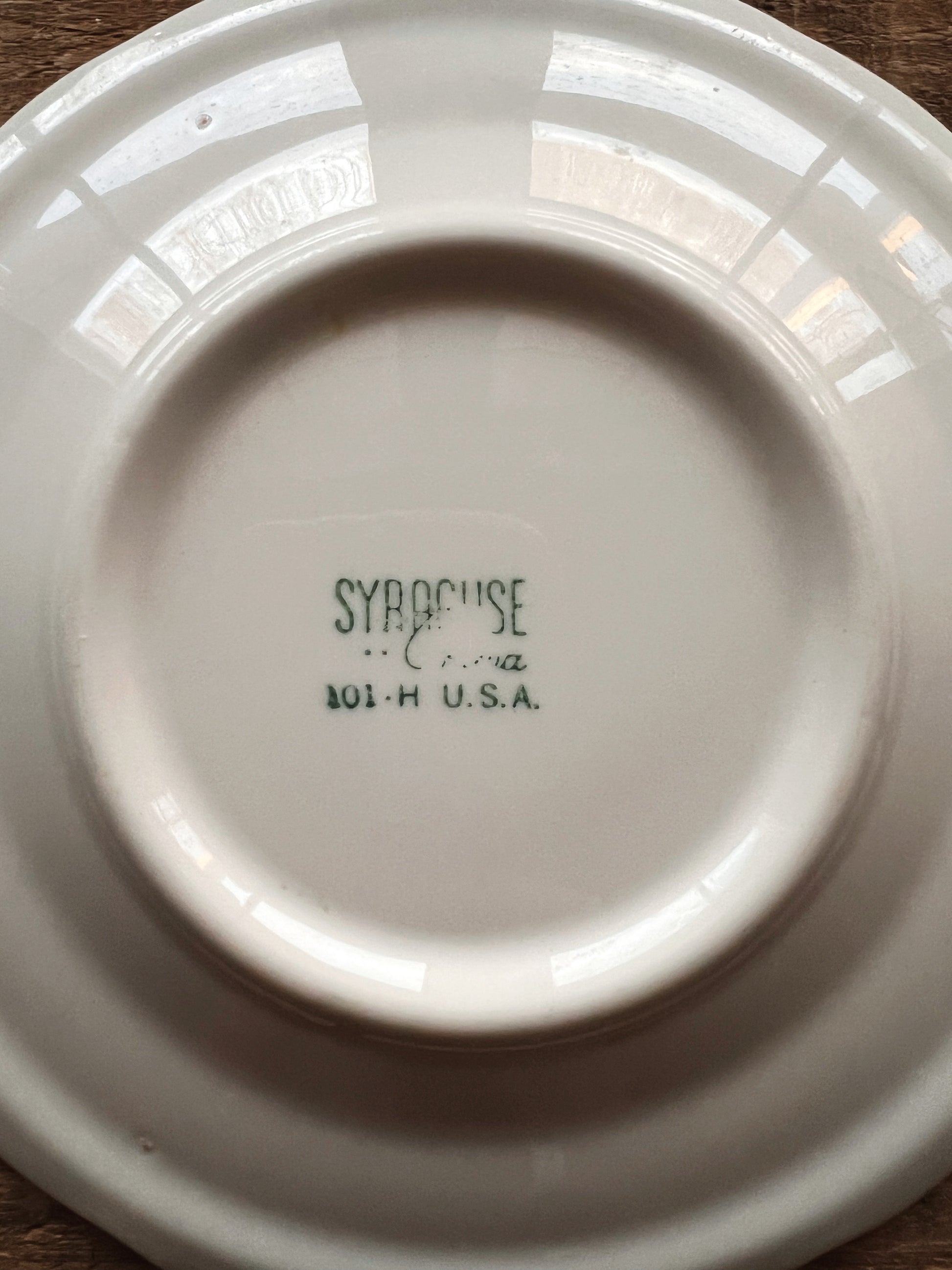 Vintage Syracuse China Black Rim Dessert Plate