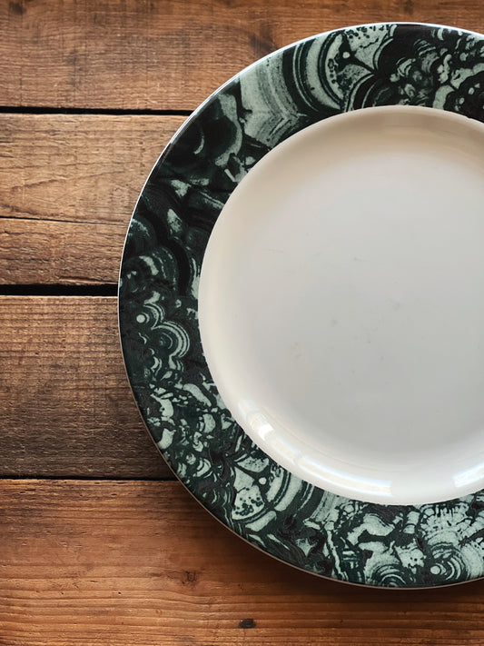 malachite green banded round platter