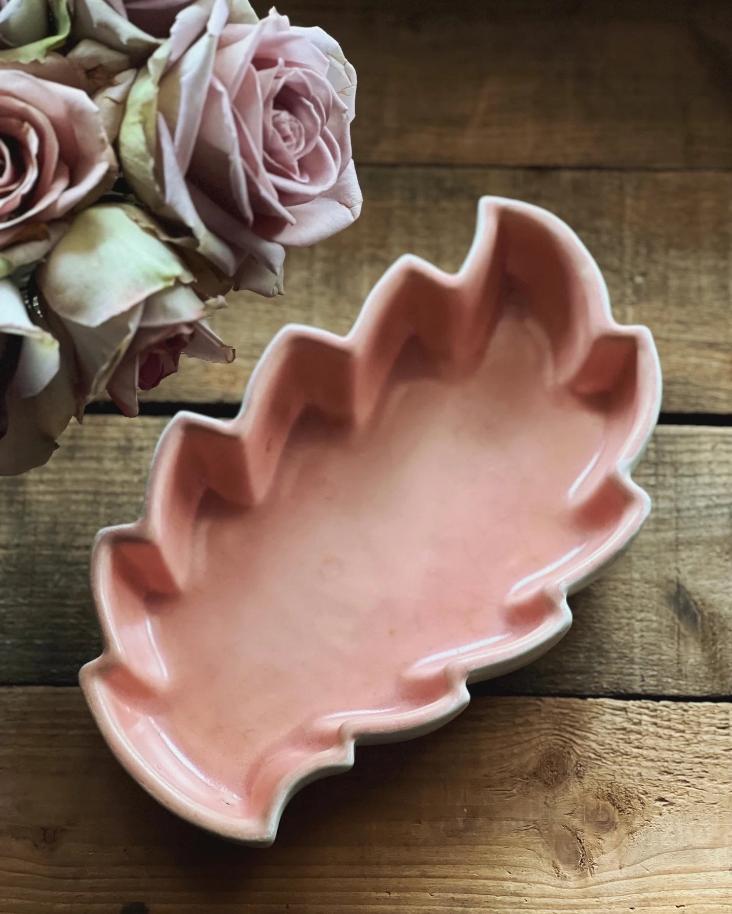 Vintage Haeger Leaf Tray