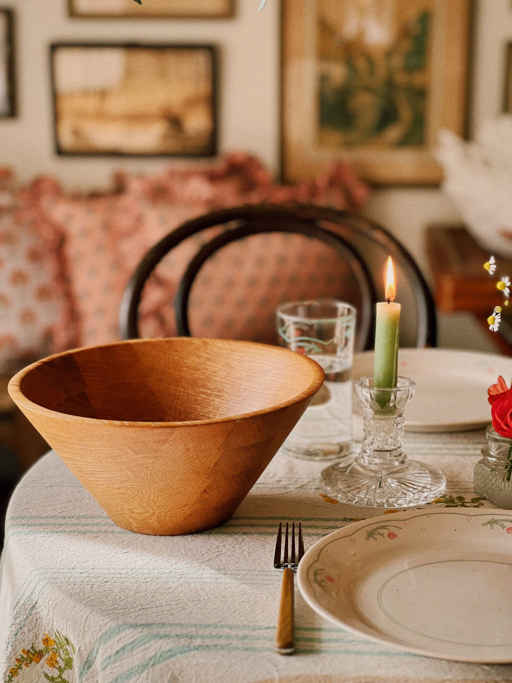 Hand Made Rustic Oak Wood Salad Bowl